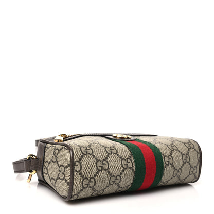 Gucci GG Supreme Monogram Textured Dollar Calfskin Mini Ophidia Shoulder Bag Beige Ebony New Acero 4 of 11