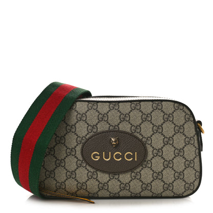 Gucci GG Supreme Monogram Web Neo Vintage Shoulder Bag Beige New Acero Crop 1 of 9