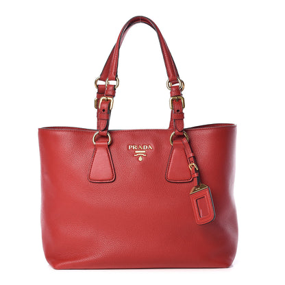 Prada Vitello Daino Tote Rosso 1 of 12