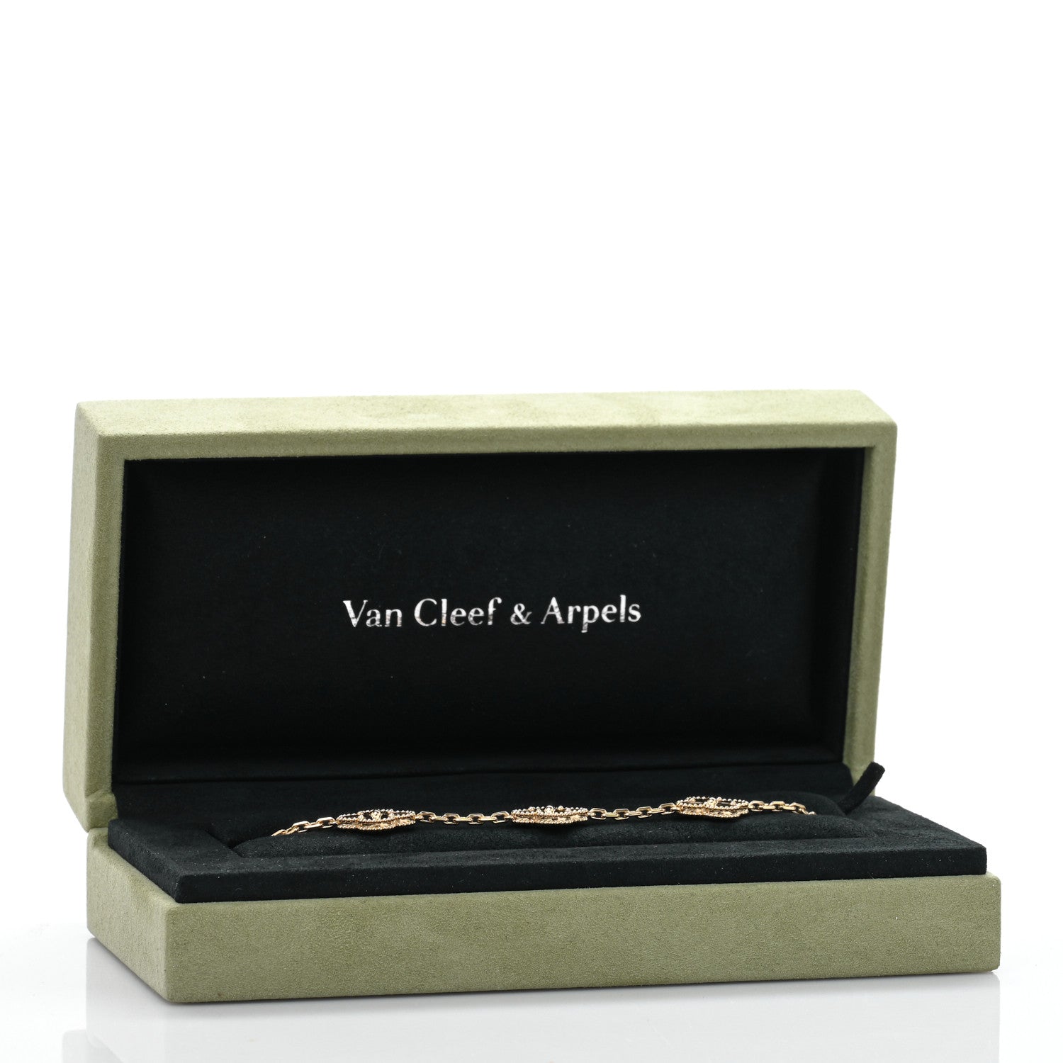 Van Cleef & Arpels 18K Yellow Gold 5 Motifs Guilloche Vintage Alhambra Bracelet 4 of 4