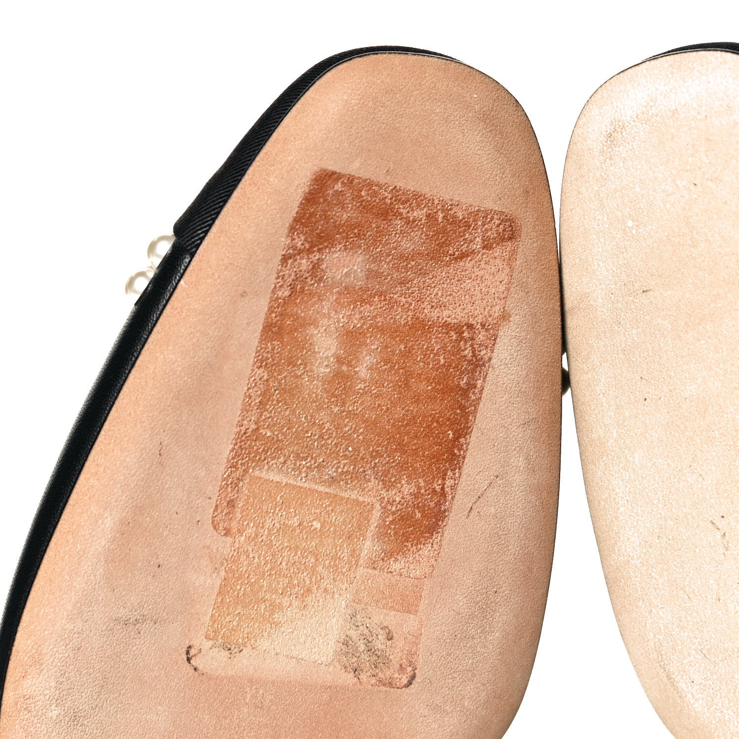 Chanel Lambskin Grosgrain Pearl Cap Toe Ballerina Flats 37 Black 9 of 10