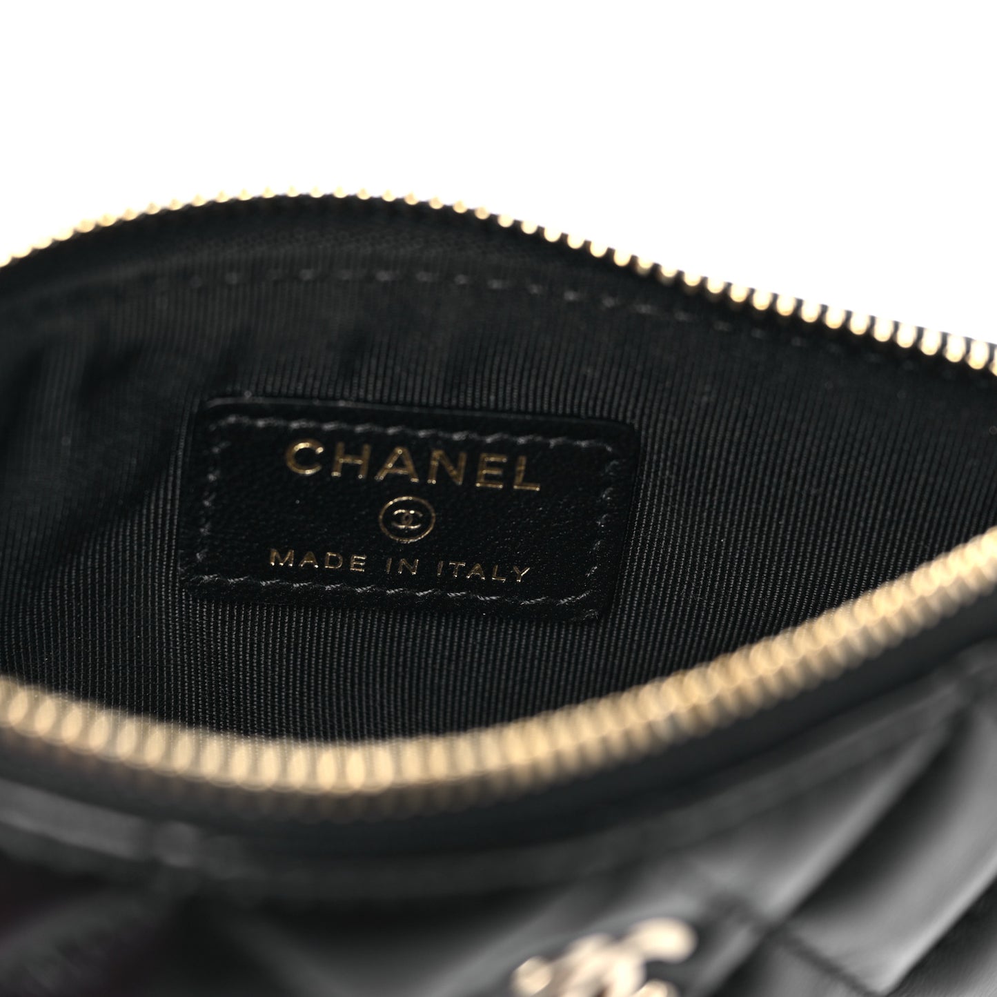 Lambskin Quilted Small No. 5 Cosmetic Case Black