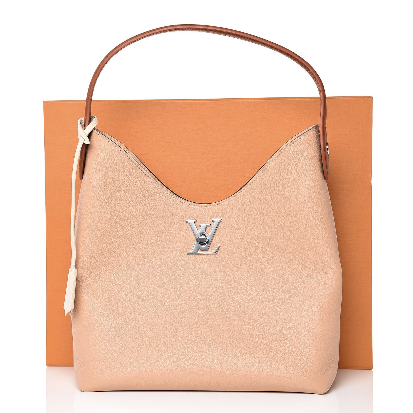 Calfskin Lockme Hobo Beige