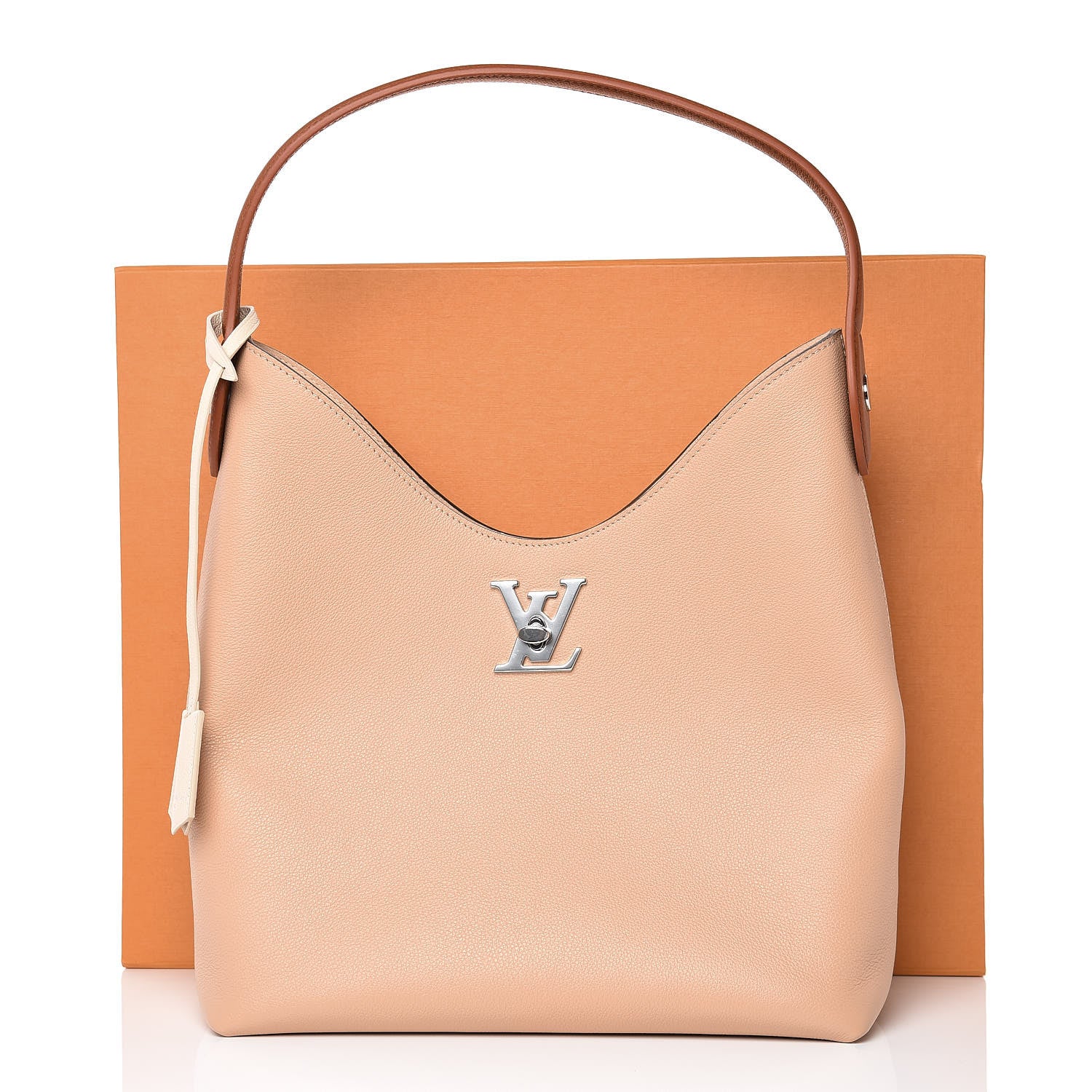 Louis Vuitton Calfskin Lockme Hobo Beige 7 of 7