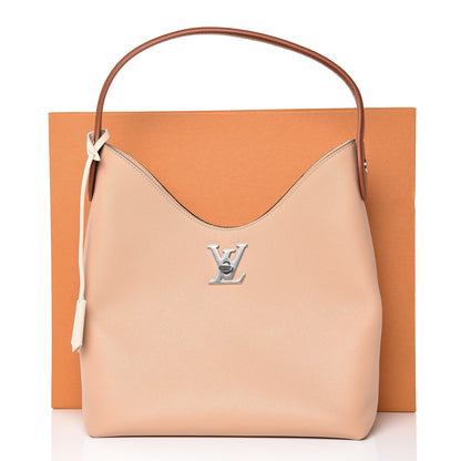 Louis Vuitton Calfskin Lockme Hobo Beige 7 of 7