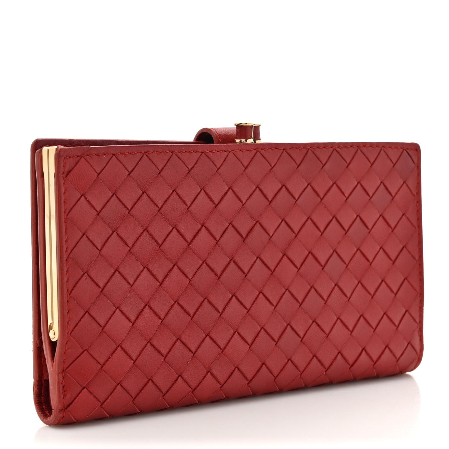 Nappa Intrecciato Continental Flap Wallet Red
