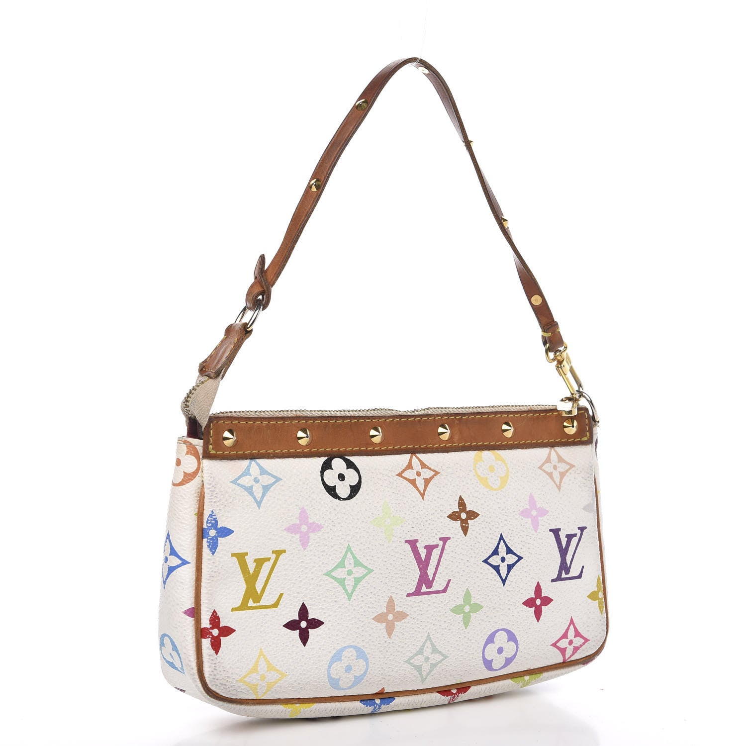 Louis Vuitton Monogram Multicolor Pochette Accessories White 2 of 13