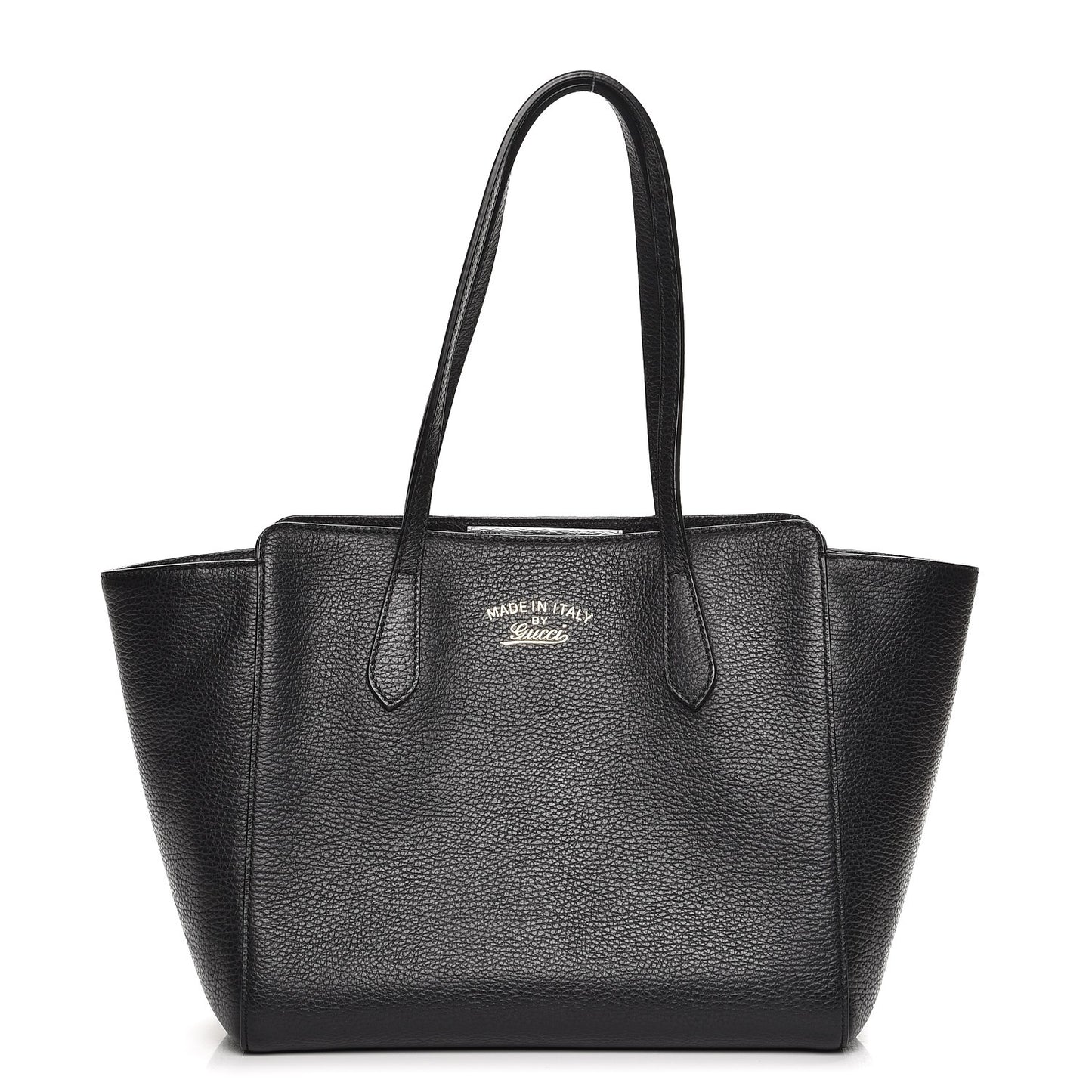 Pebbled Calfskin Small Swing Tote Black