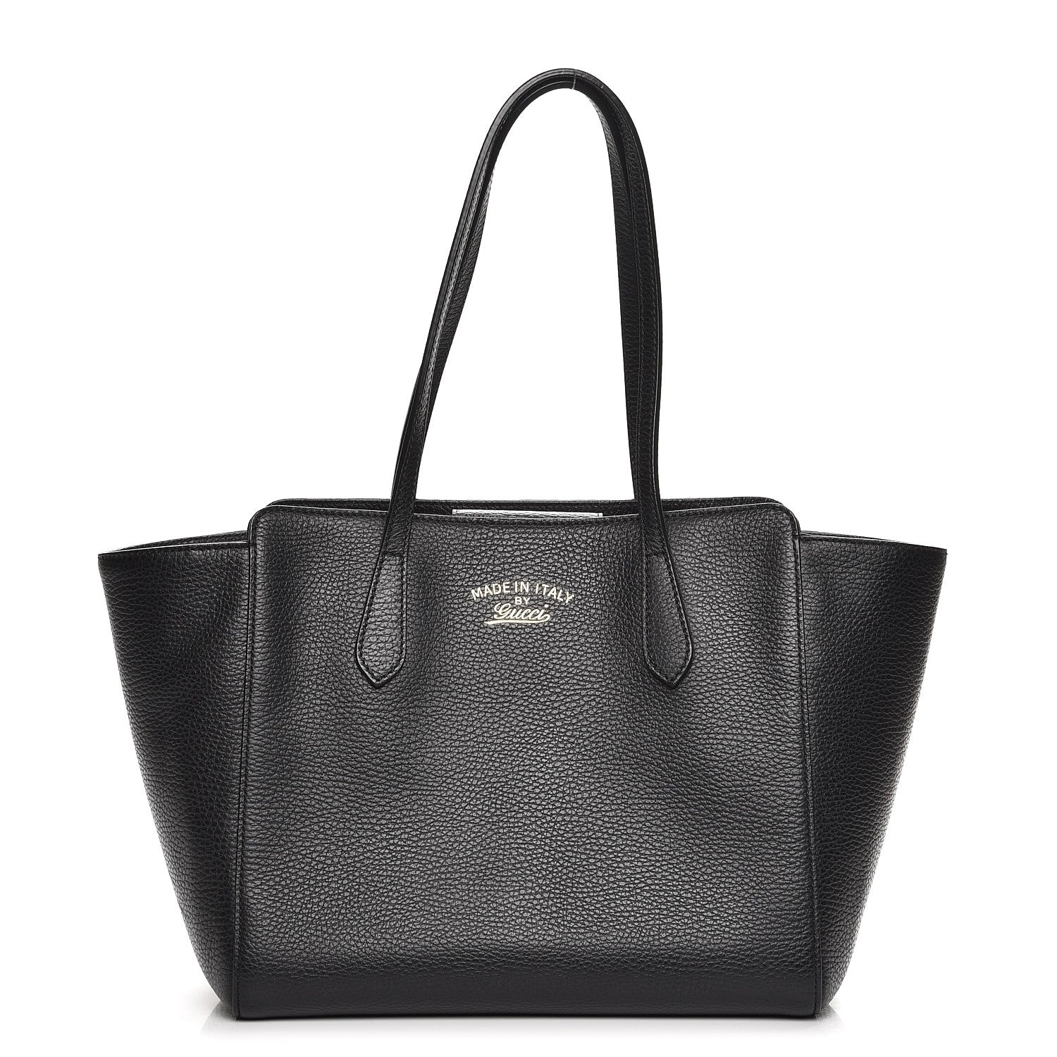 Gucci Pebbled Calfskin Small Swing Tote Black 1 of 7
