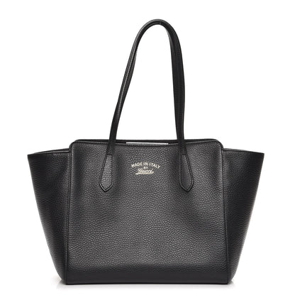Gucci Pebbled Calfskin Small Swing Tote Black 1 of 7
