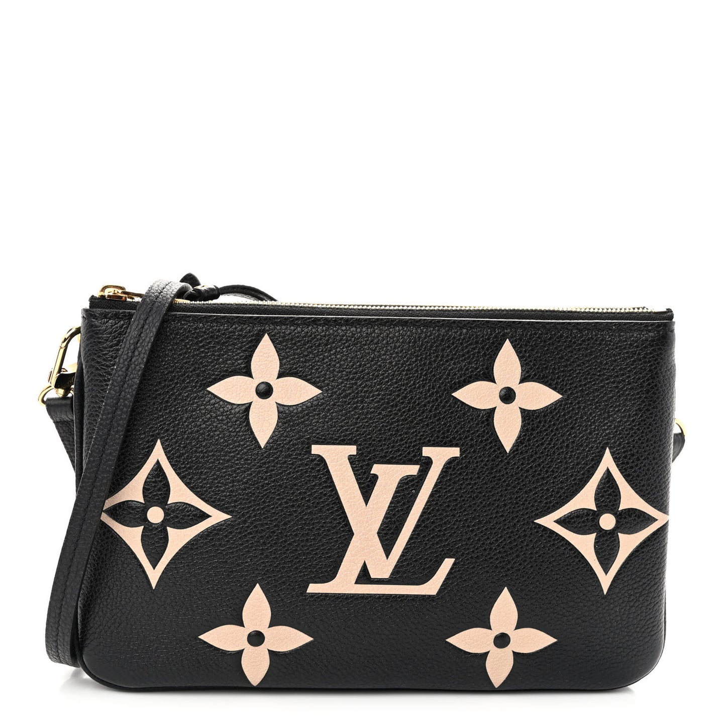Empreinte Monogram Giant Double Zip Pochette Black Cream