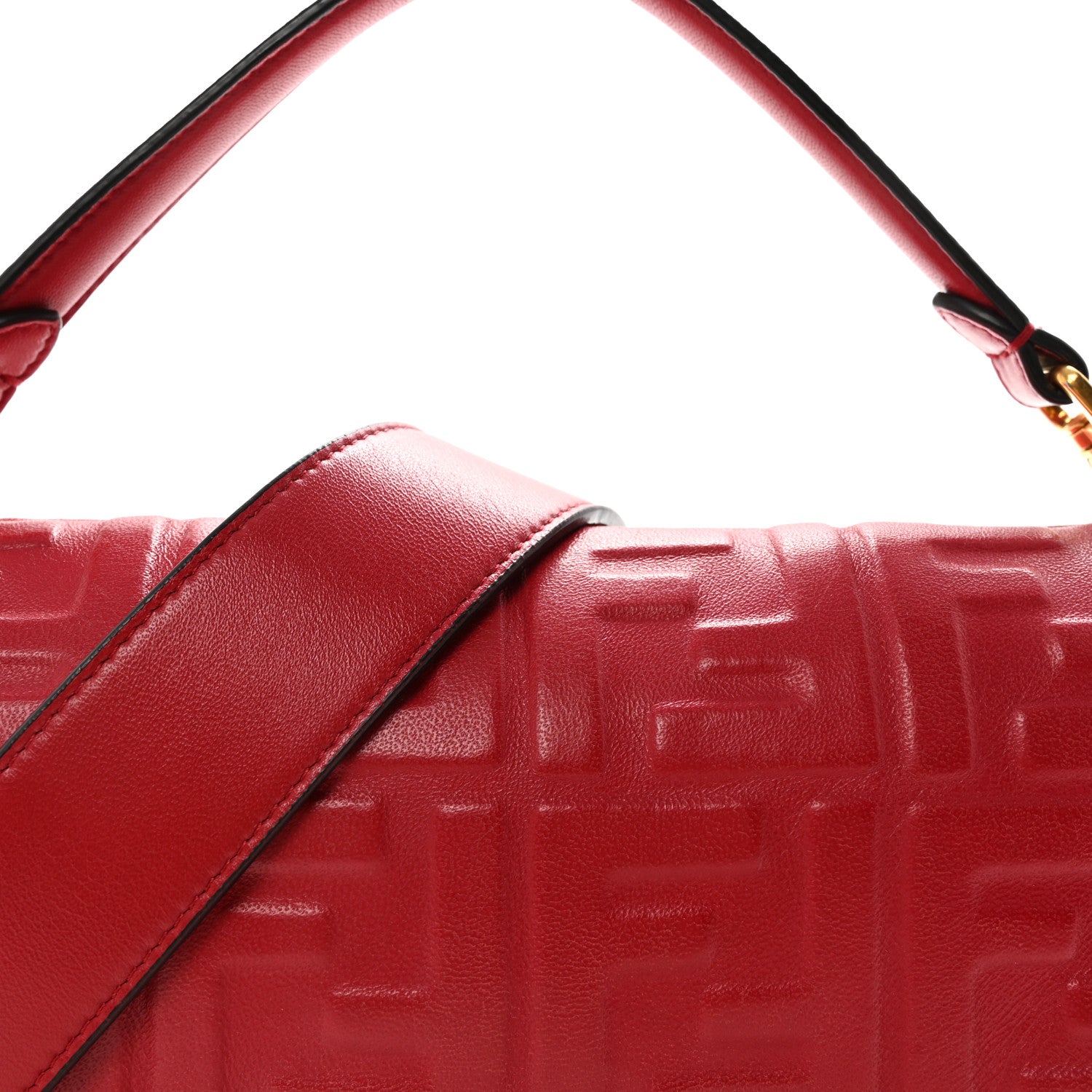 Fendi Nappa FF 1974 Embossed Baguette Fragola 8 of 10