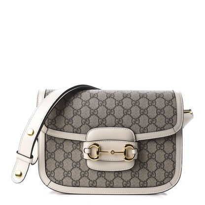 Gucci GG Supreme Monogram Horsebit 1955 Shoulder Bag Beige Mystic White 1 of 9