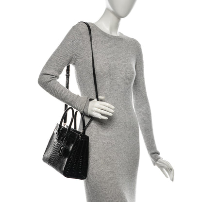 Saint Laurent Calfskin Crocodile Embossed Baby Sac De Jour Black 2 of 6
