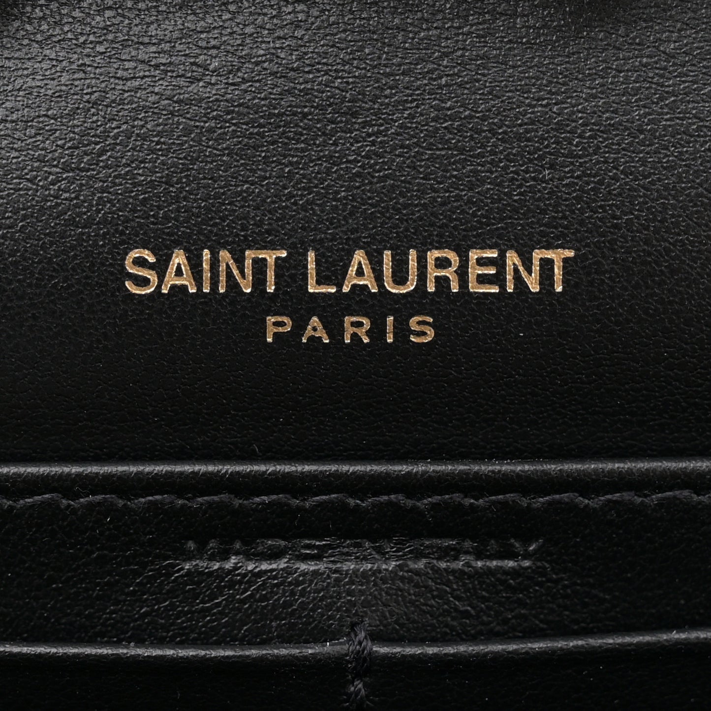 Calfskin Crocodile Embossed Monogram Chain Wallet Black