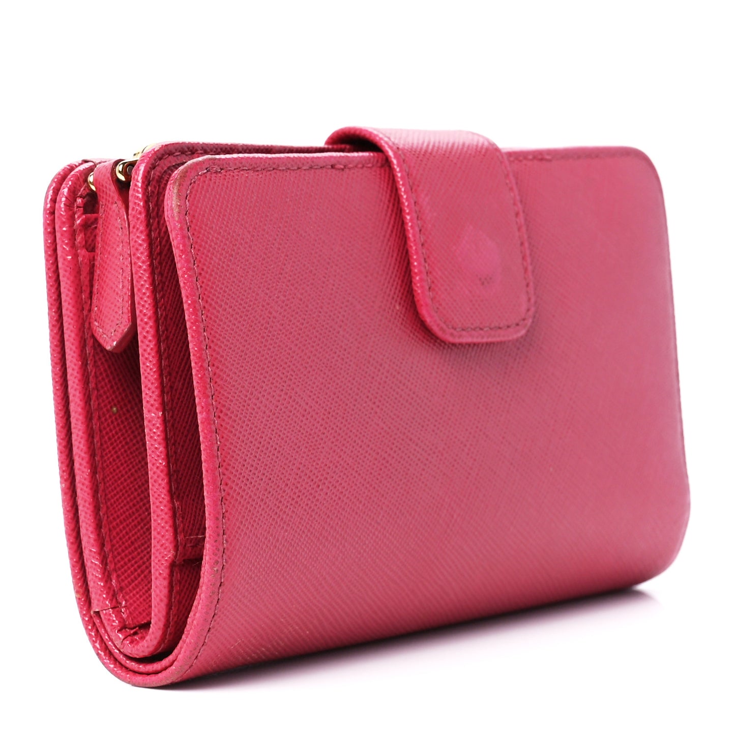 Saffiano Metal Compact Wallet Peonia