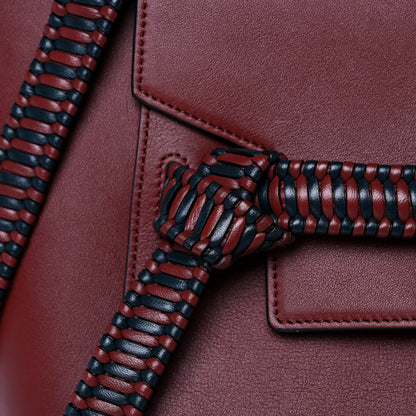 Celine Smooth Calfskin Micro Bi-Color Braided Belt Bag Red Wood 8 of 11