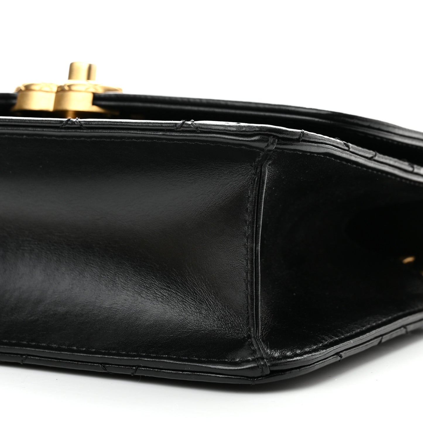 Calfskin Quilted Mini Coco Ring Flap Black