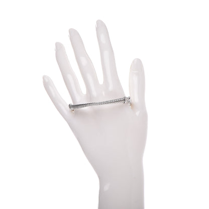 David Yurman Sterling Silver Diamond 3mm Crossover Bracelet 2 of 5