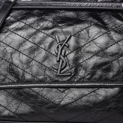 Saint Laurent Crinkled Calfskin Matelasse Monogram Large Niki Chain Satchel Black 10 of 10
