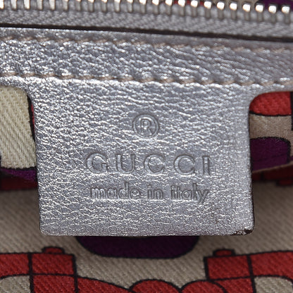 Gucci Metallic Guccissima Medium Britt Tote Silver 8 of 11