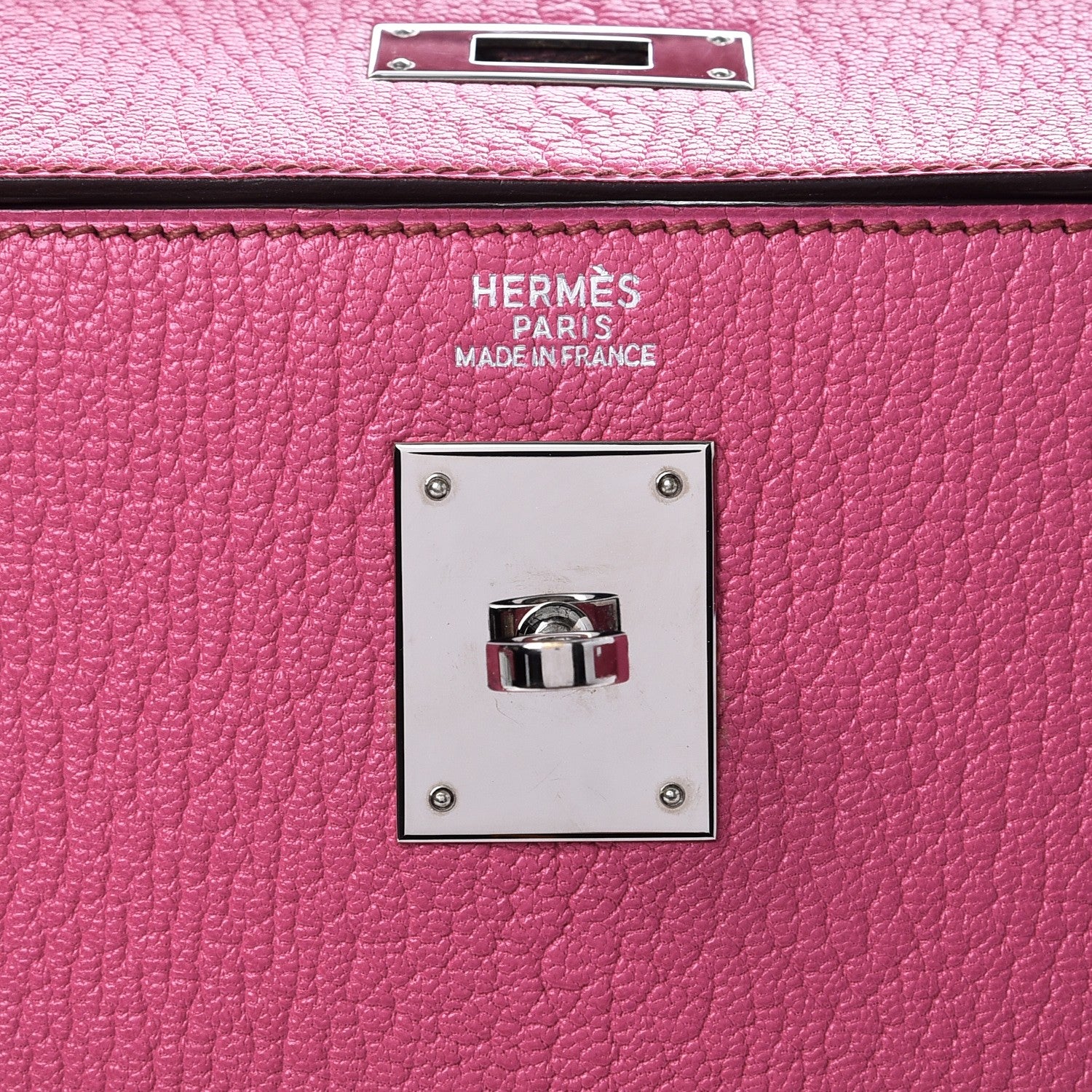 Hermes Chevre De Coromandel Kelly Sellier 32 Fuchsia 7 of 12