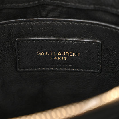 Saint Laurent Patent Y Quilted Monogram Small Loulou Chain Satchel Black 6 of 19