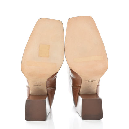 Saint Laurent Calfskin Jodie 105 Ankle Boots 36 Camel 7 of 13