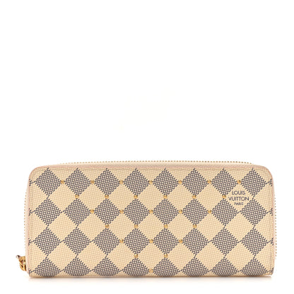 Louis Vuitton Damier Azur Studded Clemence Wallet Rose Ballerine 1 of 8