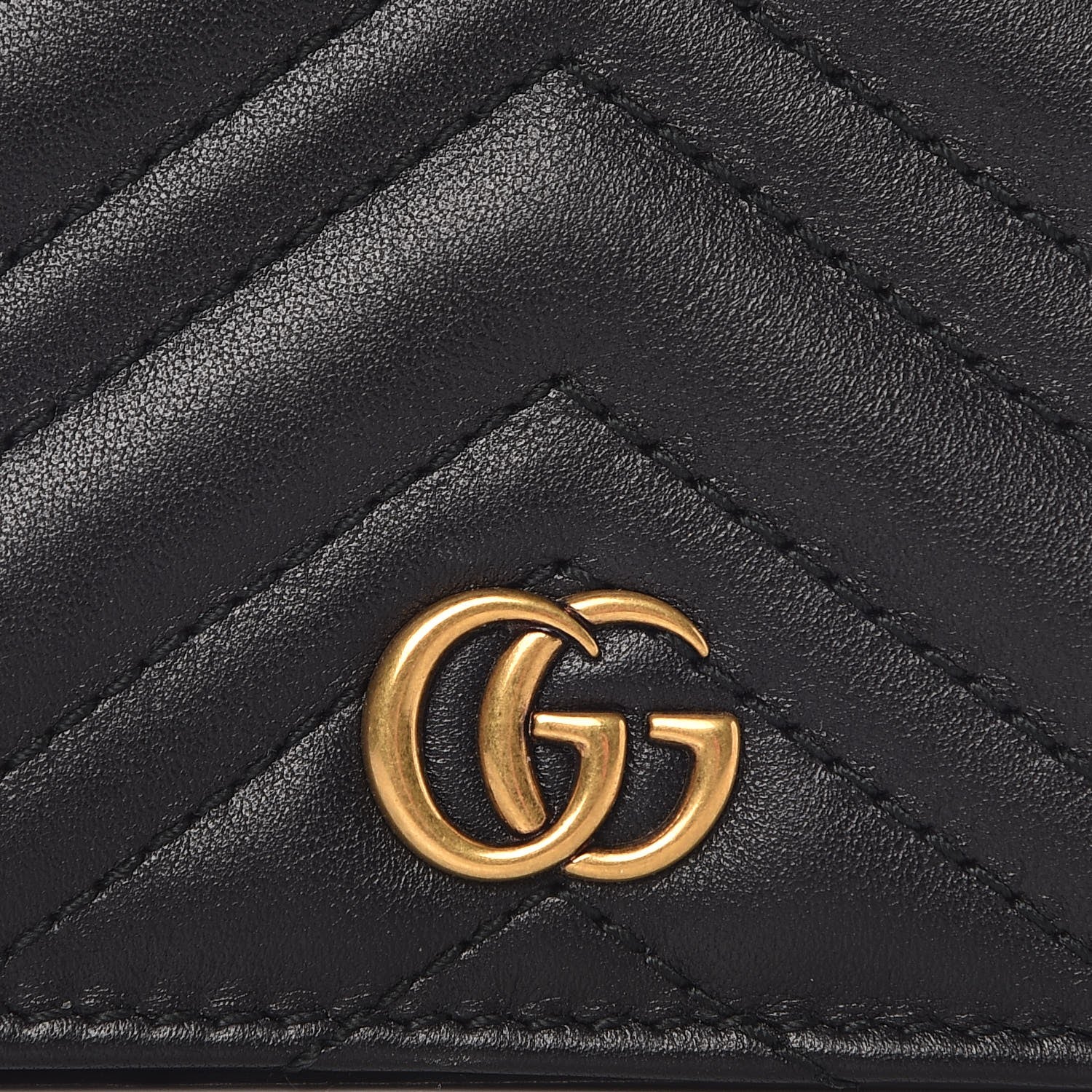Gucci Calfskin Matelasse GG Marmont Card Case Wallet Black 8 of 9