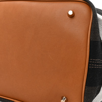 Burberry Grainy Calfskin Canvas Mega Check Medium Ashby Tassel Hobo Saddle Brown 13 of 15