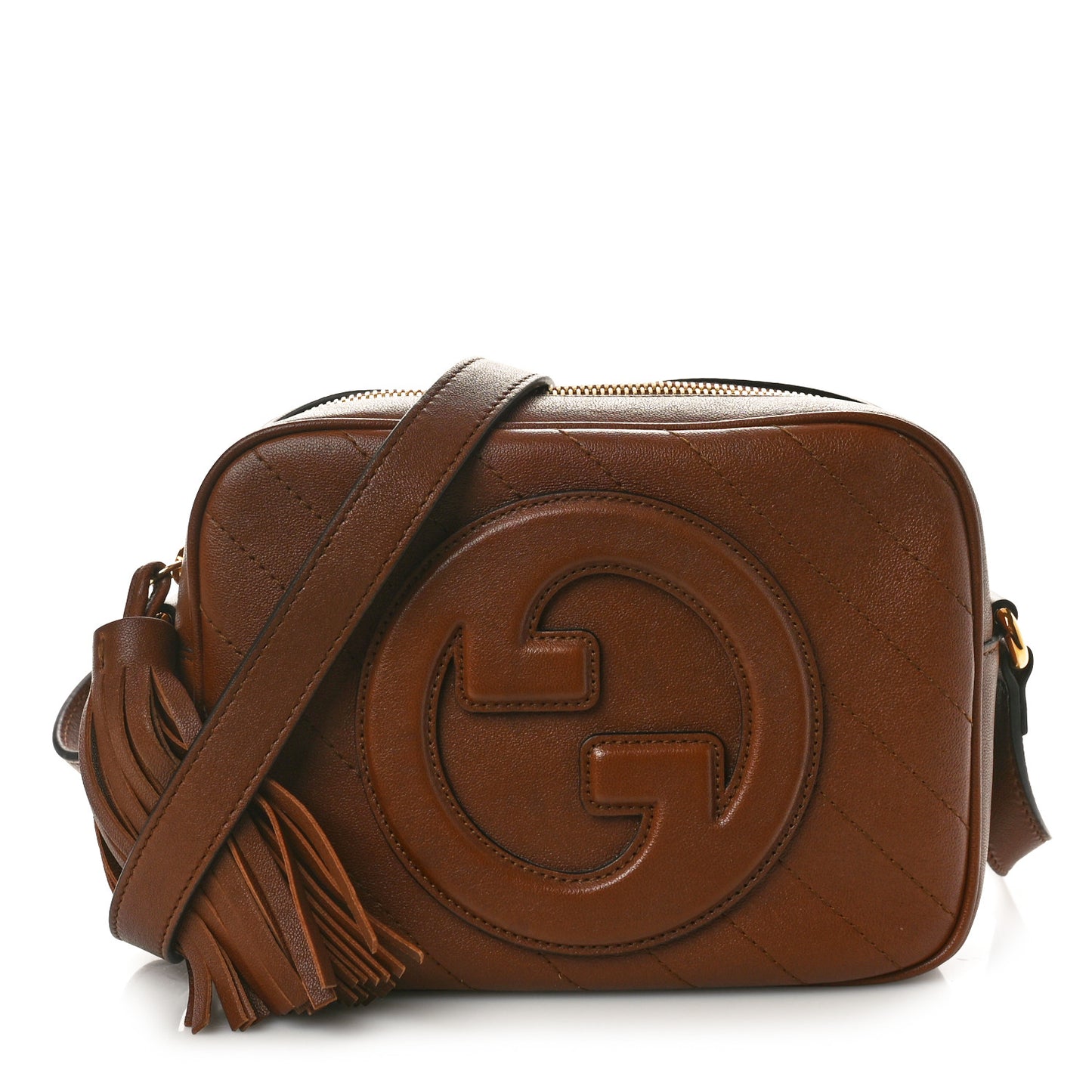 Sakai Be Green Calfskin Diagonal Stitched Small Blondie Shoulder Bag Cuir