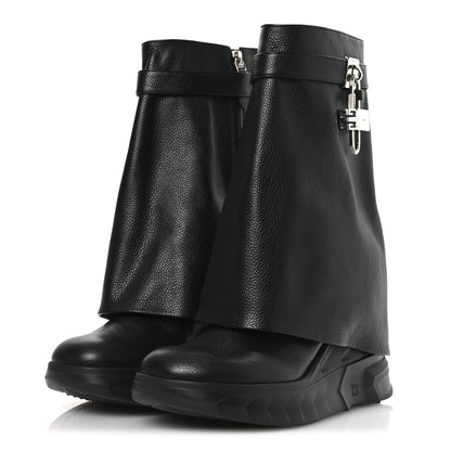 Givenchy Grained Calfskin Shark Lock Biker Ankle Boots 40 Black 4 of 11