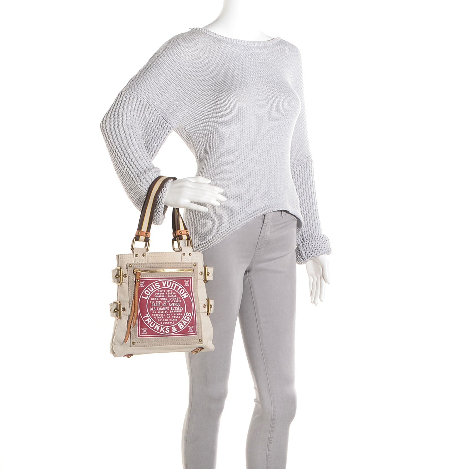 Louis Vuitton Toile Globe Shopper Cabas PM Red 2 of 6