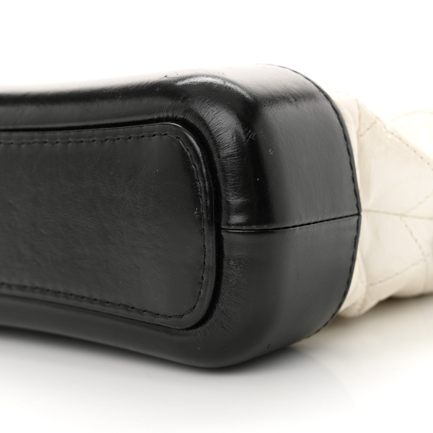 Chanel Aged Calfskin Quilted Small Gabrielle Hobo Black White 10 of 14