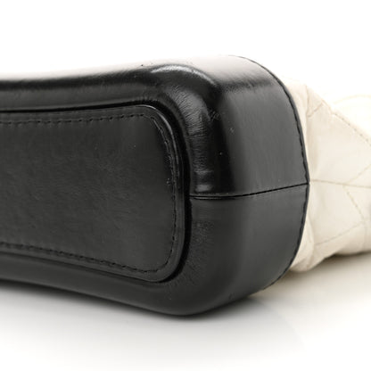 Chanel Aged Calfskin Quilted Small Gabrielle Hobo Black White 10 of 14