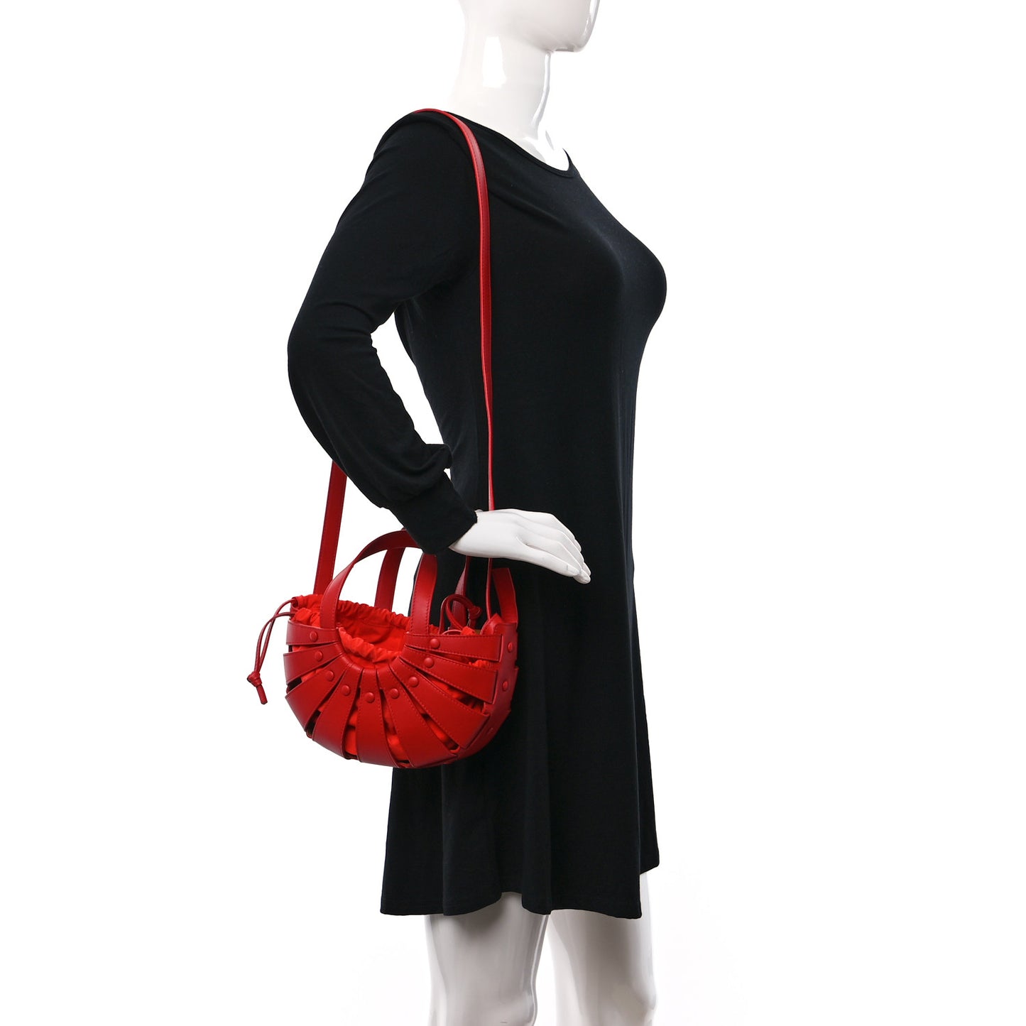 French Calfskin Small Shell Bag Chili Tomato