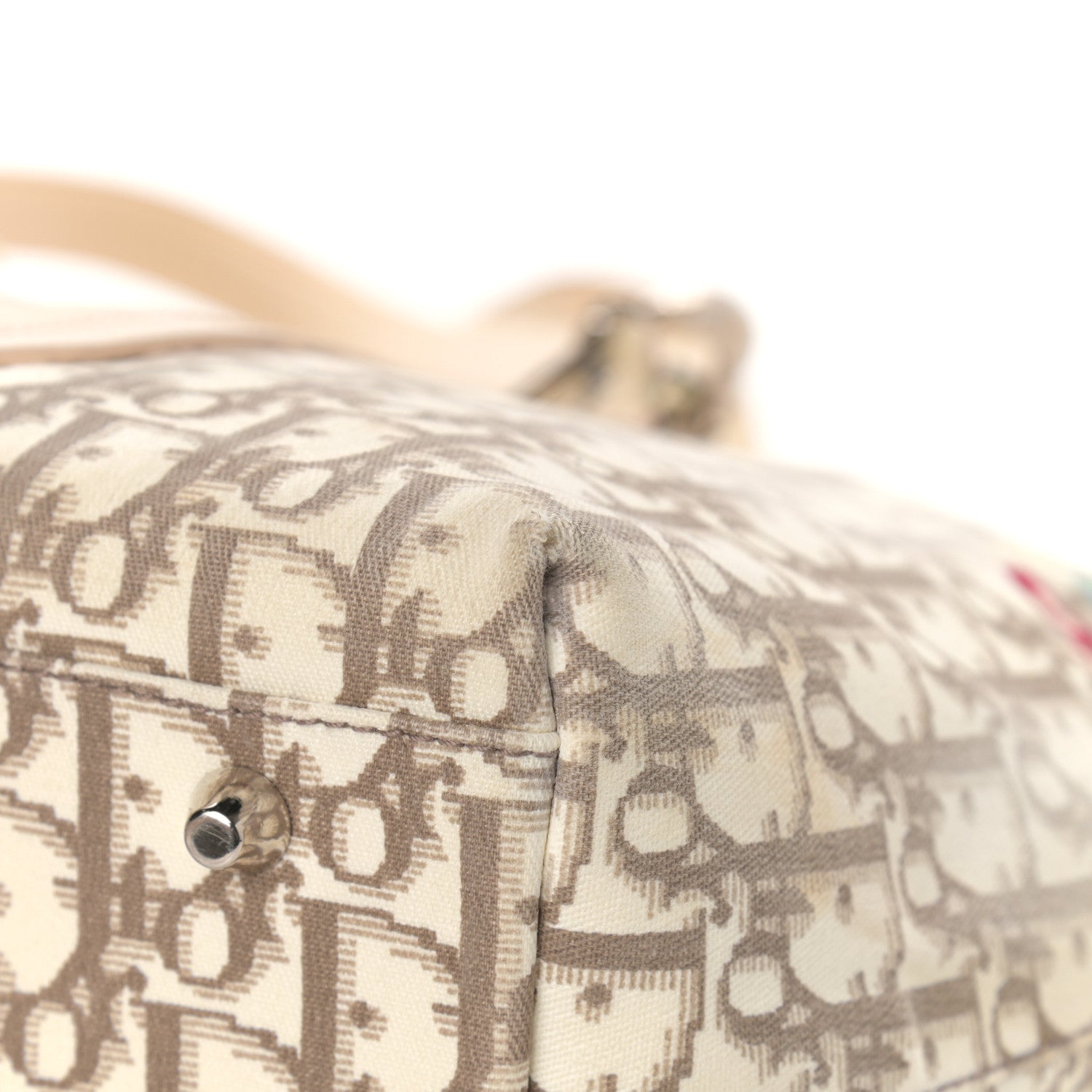 Christian Dior Monogram Vintage Flowers Dome Bag Beige 9 of 16