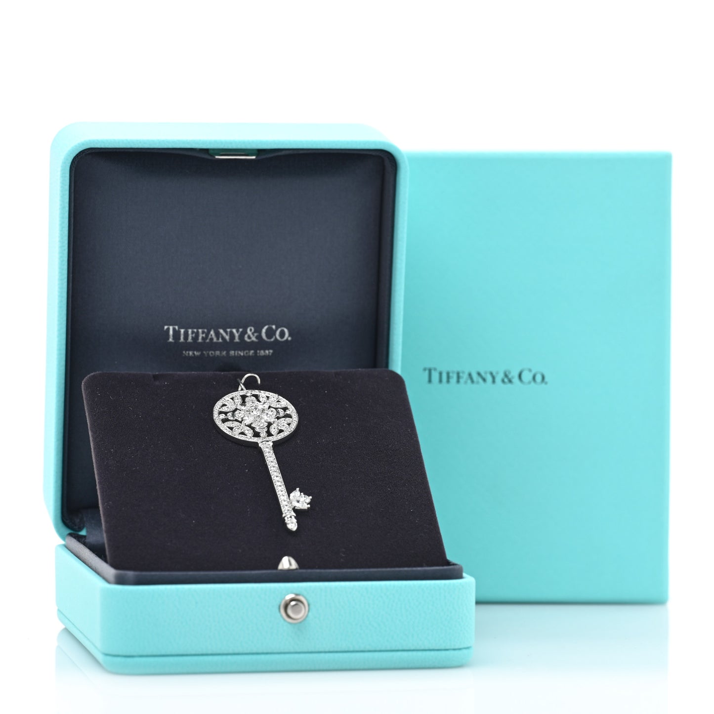 Platinum Diamond Garden Key Pendant