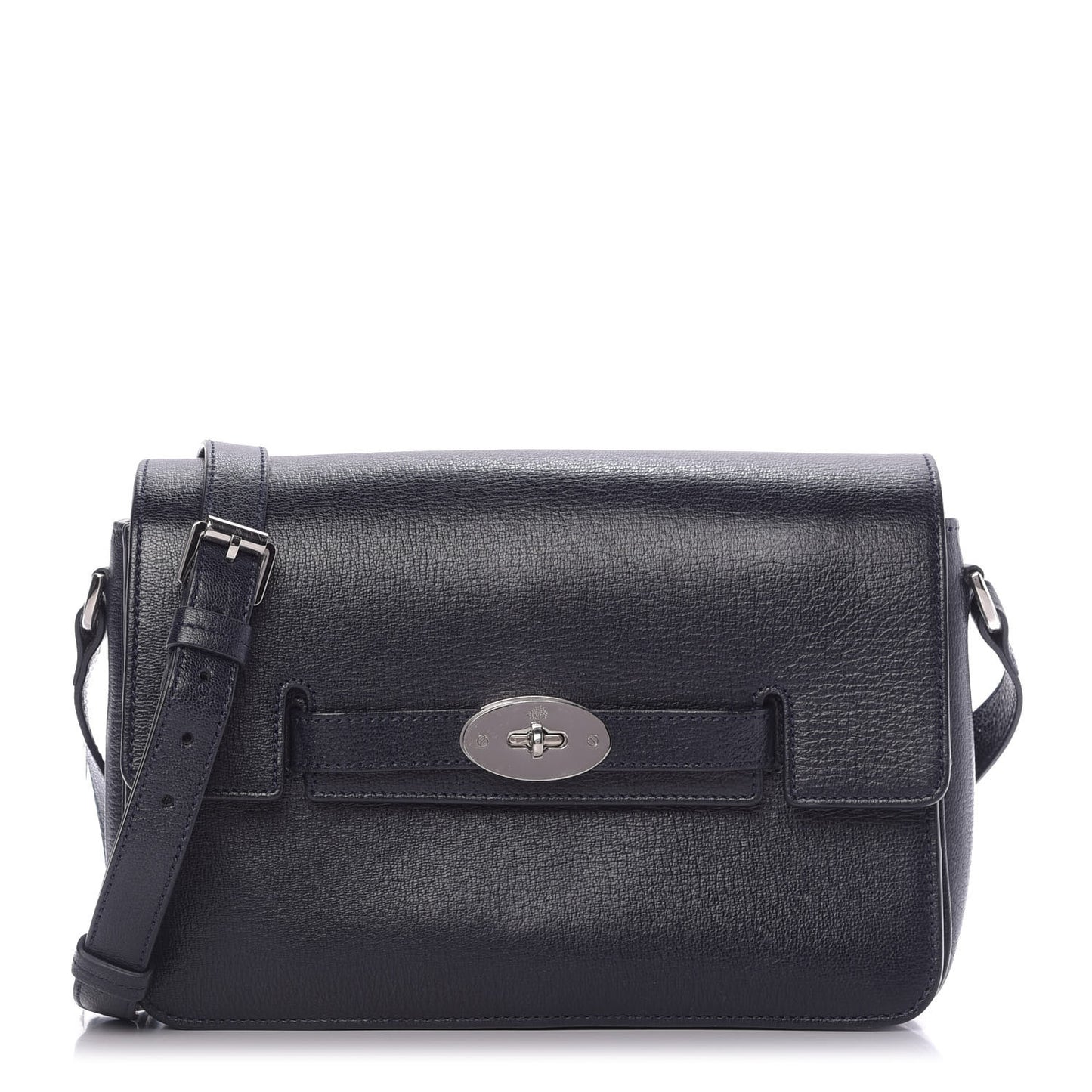 Shiny Goatskin Bayswater Shoulder Bag Midnight