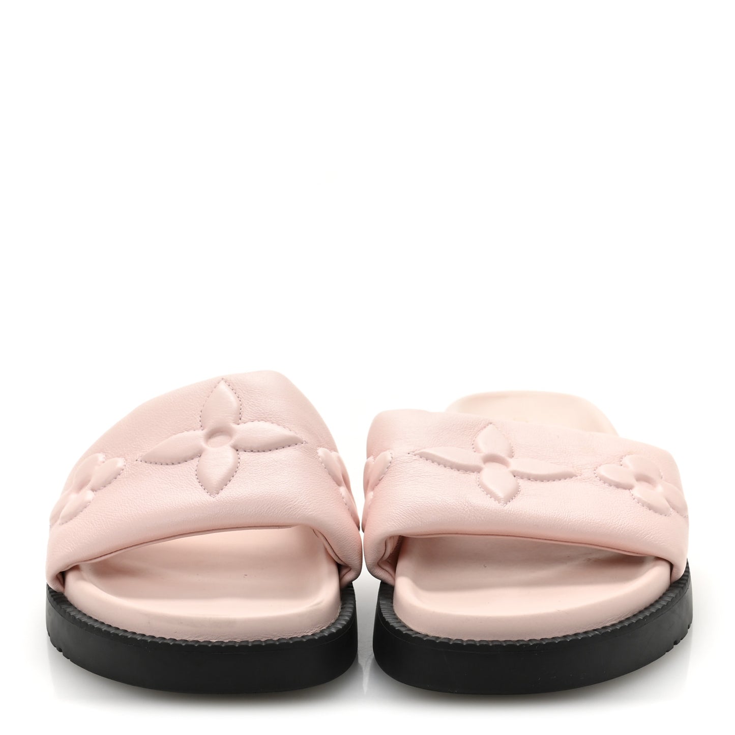 Lambskin Embossed Monogram Comfort Mules 41 Rose Clair