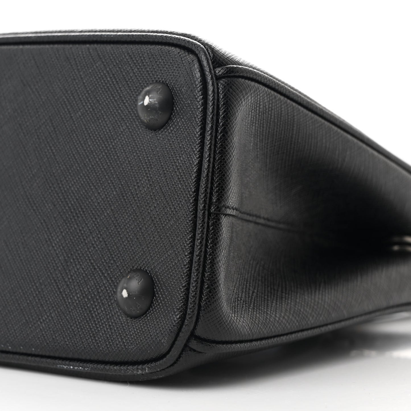 Saffiano Lux Monochrome Mini Galleria Double Zip Tote Black