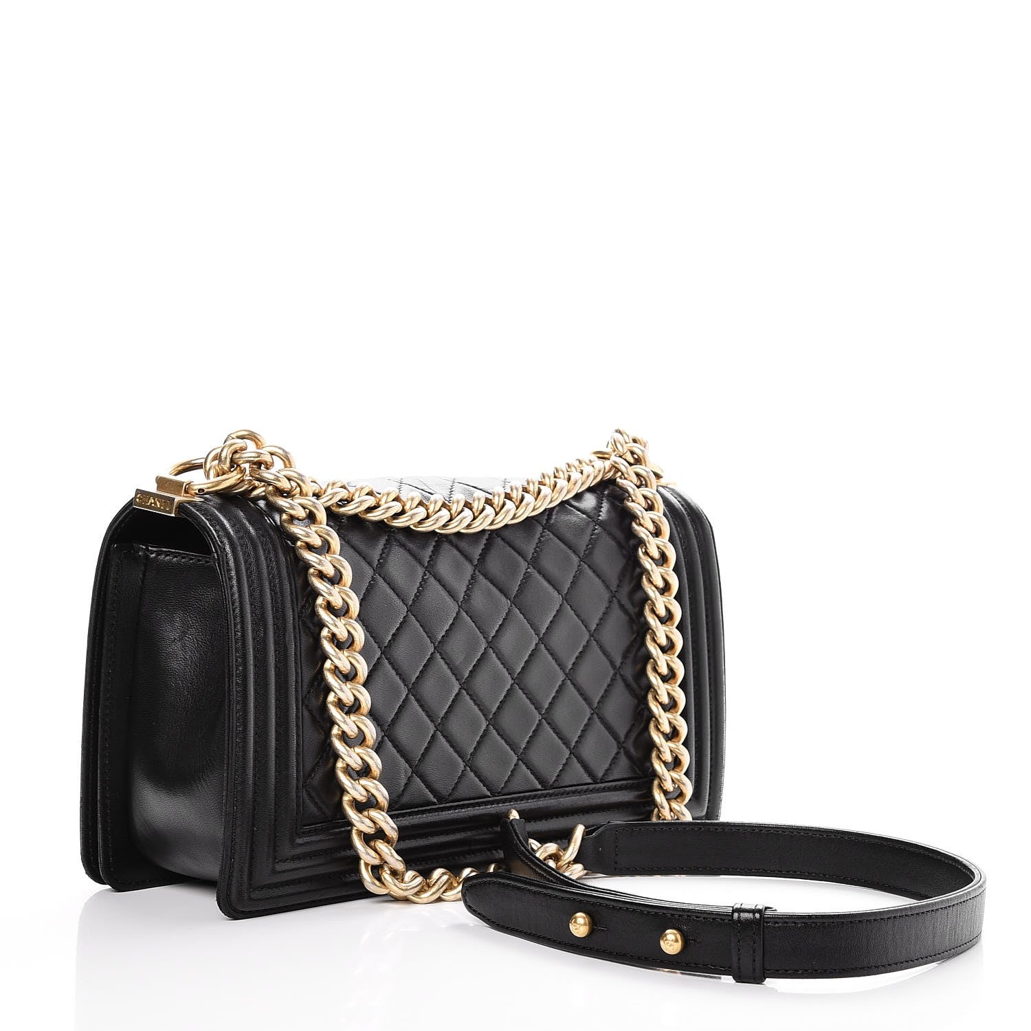 Chanel Lambskin Quilted Medium Boy Flap Black 4 of 9