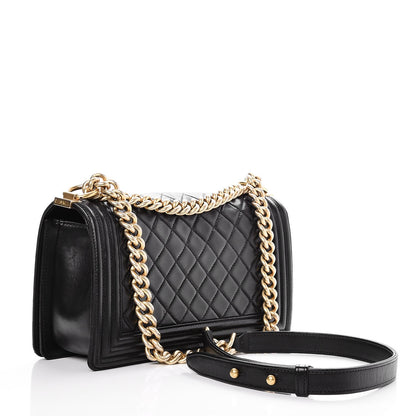 Chanel Lambskin Quilted Medium Boy Flap Black 4 of 9