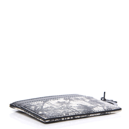 Christian Dior Calfskin Toile de Jouy Carnivora Card Holder Black White 3 of 6