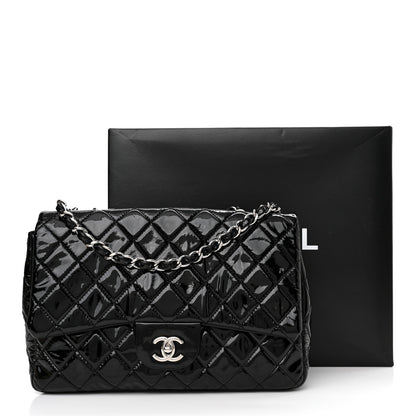 Chanel Patent Quilted Jumbo Single Flap Black 10 of 10