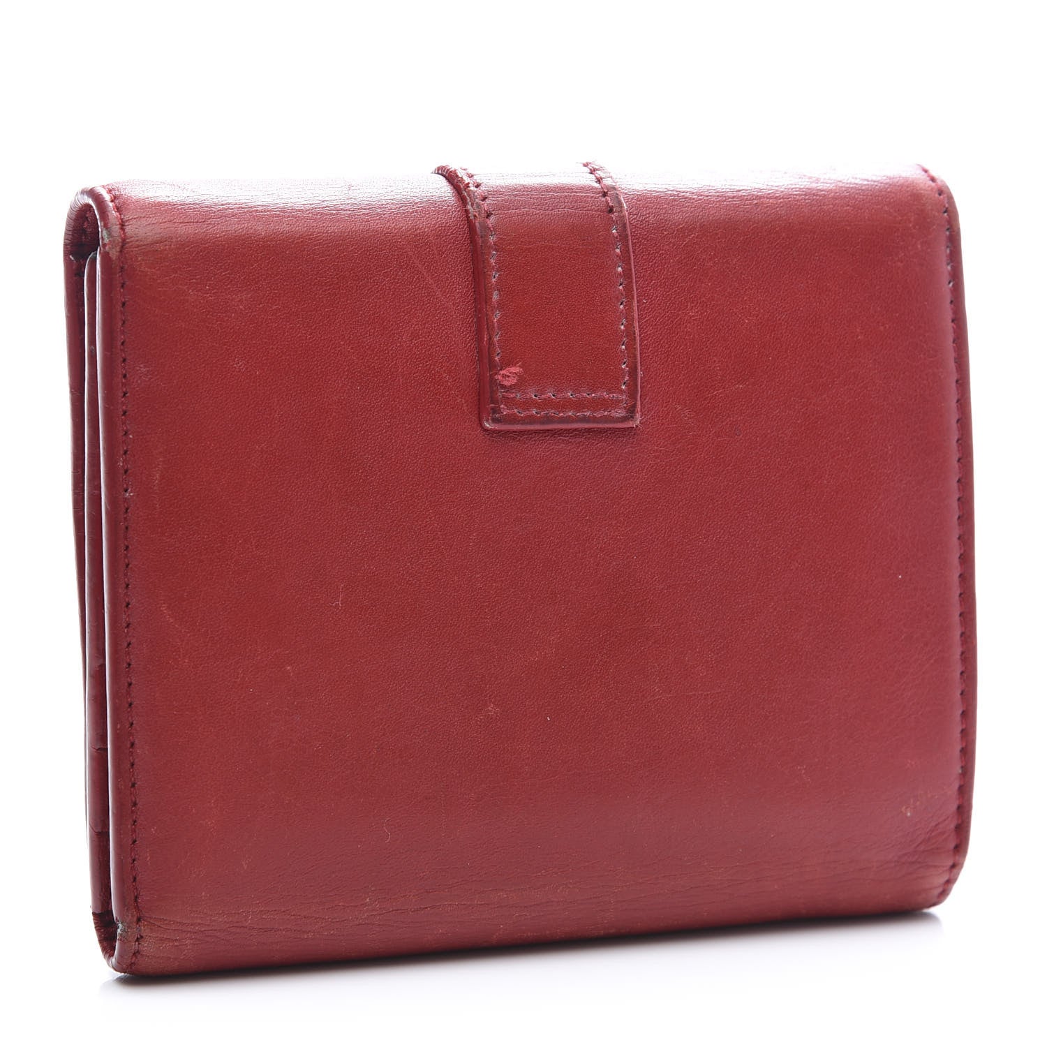 Saint Laurent Calfskin Classic Y Compact Wallet Red 3 of 8