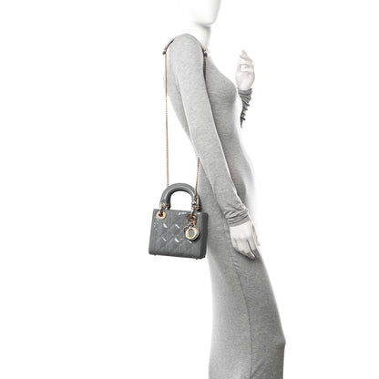 Christian Dior Patent Cannage Mini Lady Dior Grey Stone 2 of 10
