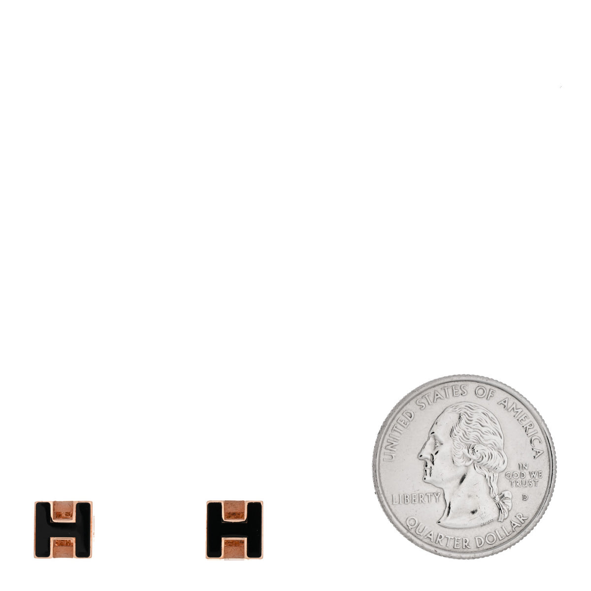 Rose Gold Lacquered Cage d'H Earrings Black