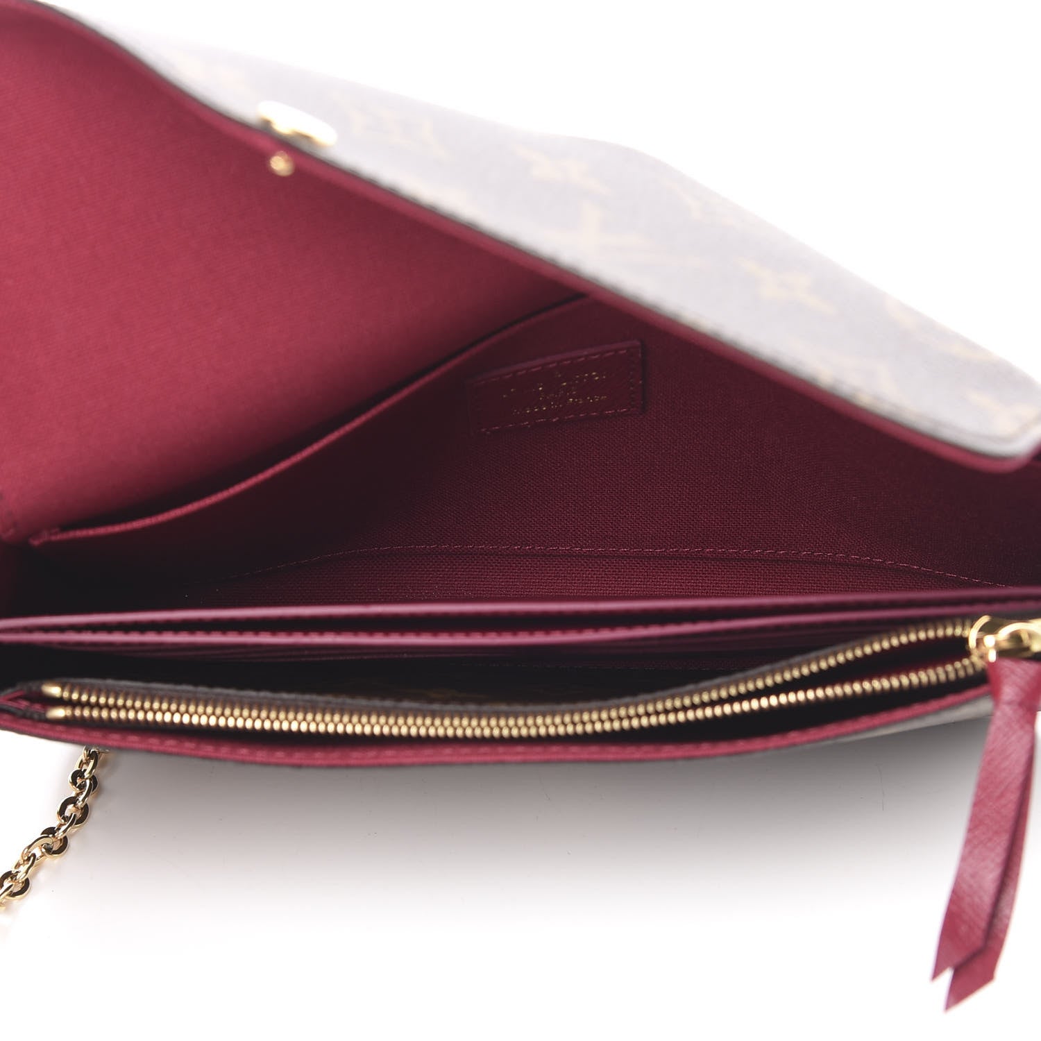 Louis Vuitton Monogram Pochette Felicie Chain Wallet Fuchsia 6 of 13